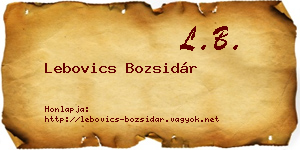 Lebovics Bozsidár névjegykártya